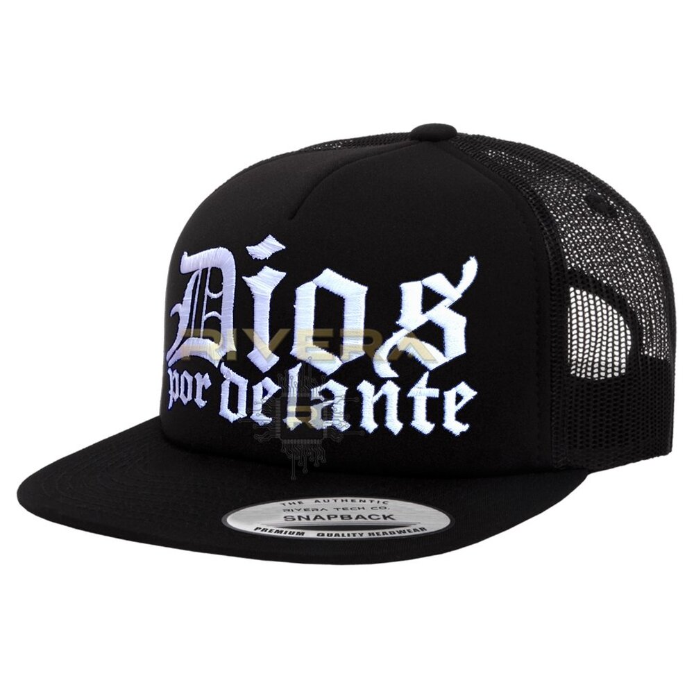 Dios Por Delante Hat Black Embroidered Faith Hat, God First Snapback DiosPrimero